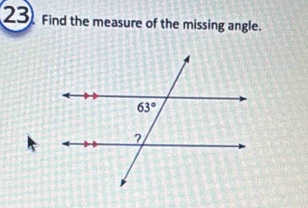 Find the measure of the missing angle.