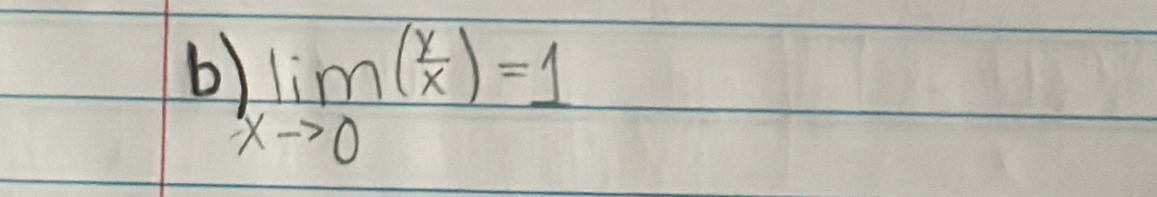 limlimits _xto 0( x/x )=1