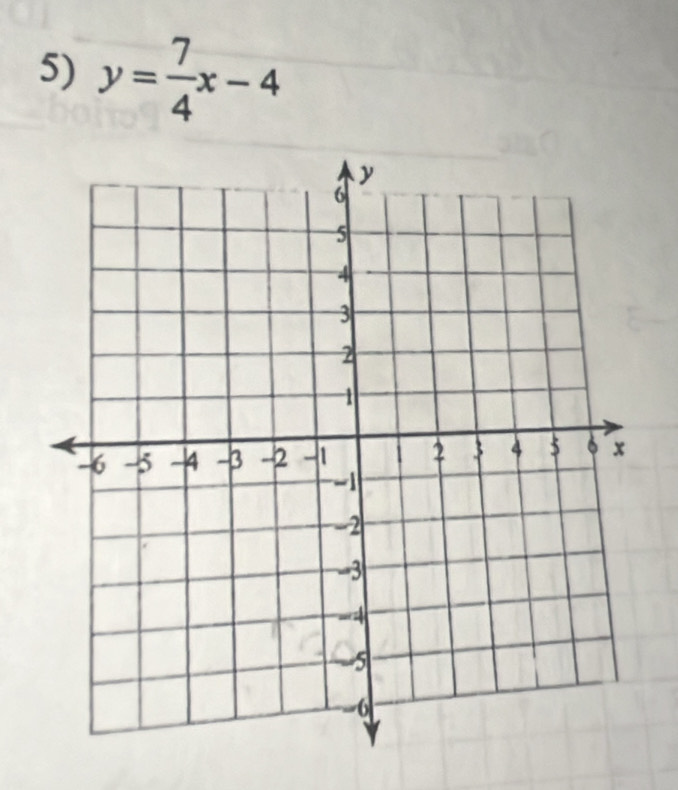 y= 7/4 x-4