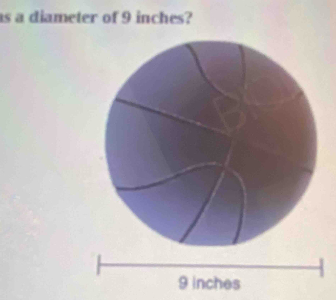 as a diameter of 9 inches?