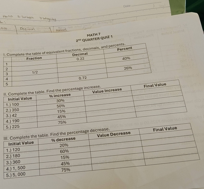 Dale 
_
2^(ND) QUARTER QUIZ 1 MATH 7