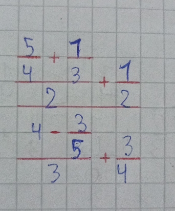 frac  5/6 +7 5/6 +76 frac 4-3 (4-3)/3 + 2/4 