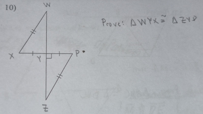 Prove? △ WYX≌ △ ZYP