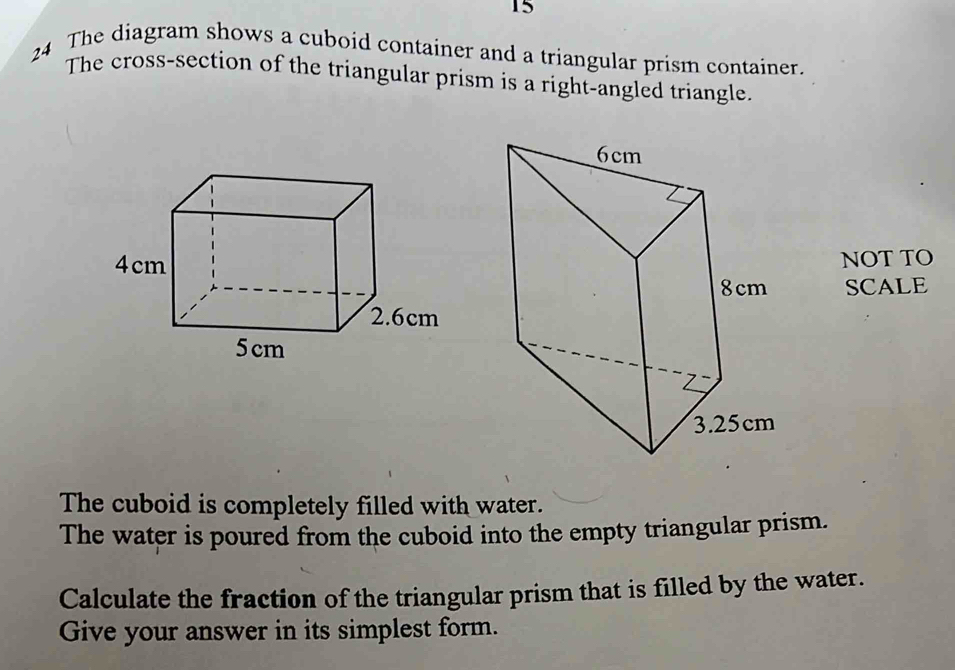 Telah dijawab:15 24 The diagram shows a cuboid container and a ...