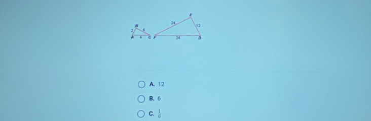 A. 12
B. 6
C.  1/6 