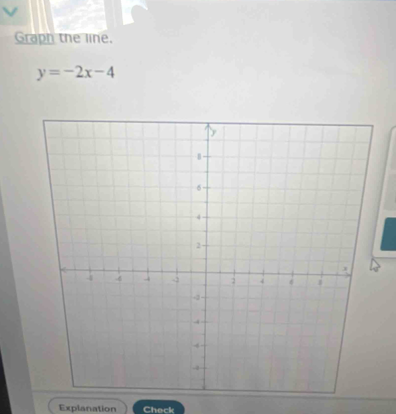 Graph the line.
y=-2x-4
Explanation Check