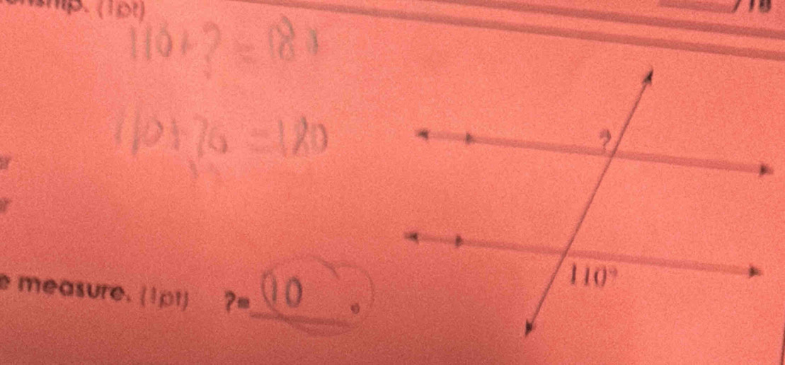 ump. (1pt)
measure. (1pt) ?= 10