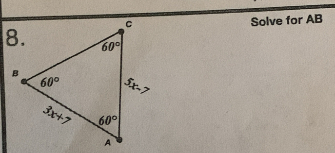 Solve for AB