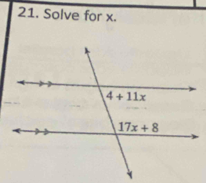 Solve for x.