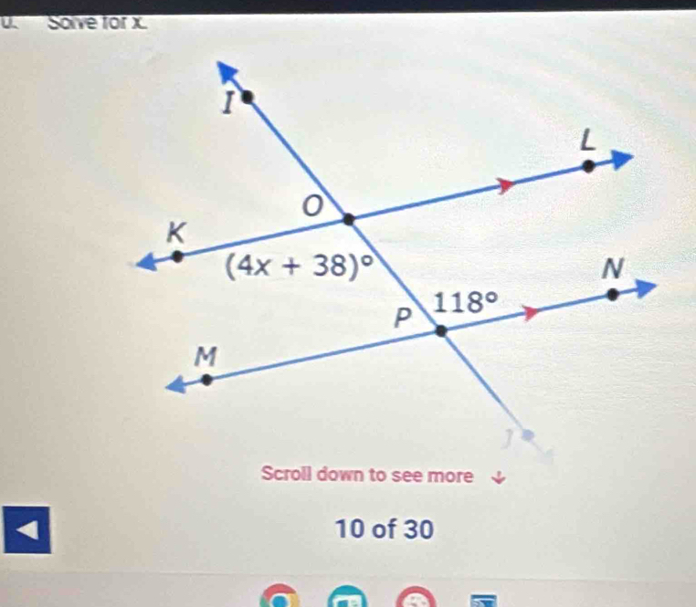 Sove for x
< 10 of 30