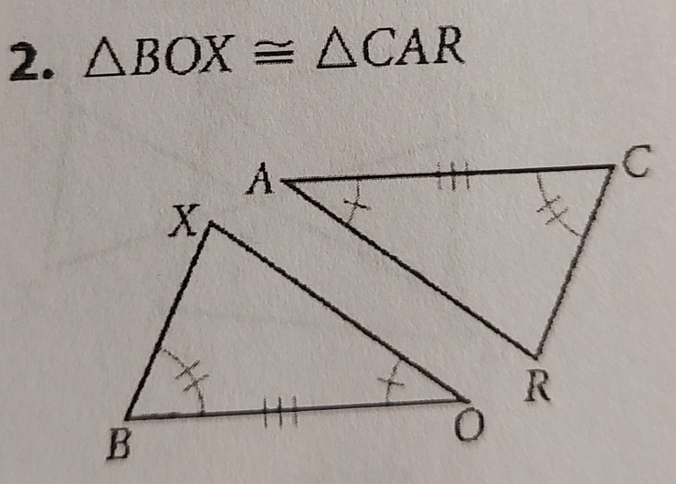 △ BOX≌ △ CAR