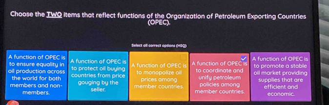 Solved: Choose the TWO items that reflect functions of the Organization ...