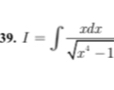 I=∈t  xdx/sqrt(x^4-1) 