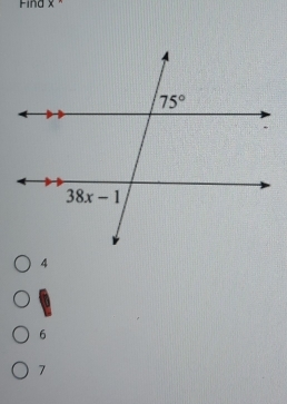 Find x ×
6
7