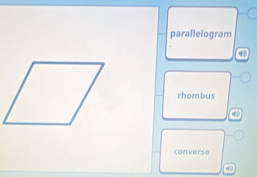 parallelogram
rhombus
converse