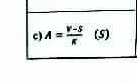 A= (v-5)/π   (5)