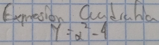 Eomesion Qudch ha
y=x^2-4