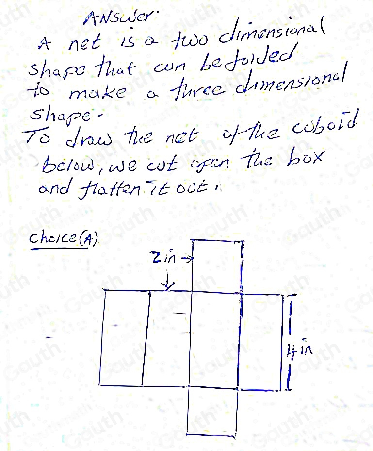 Solved: Draw a net for the figure. Label the net with its dimensions ...