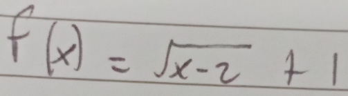 f(x)=sqrt(x-2)+1