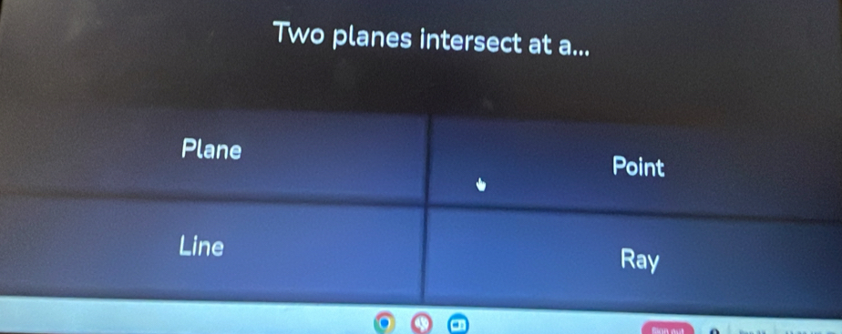 Two planes intersect at a...