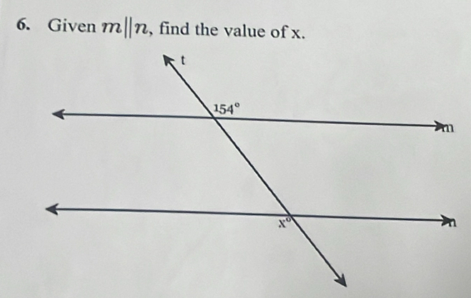 Given m||n , find the value of x.