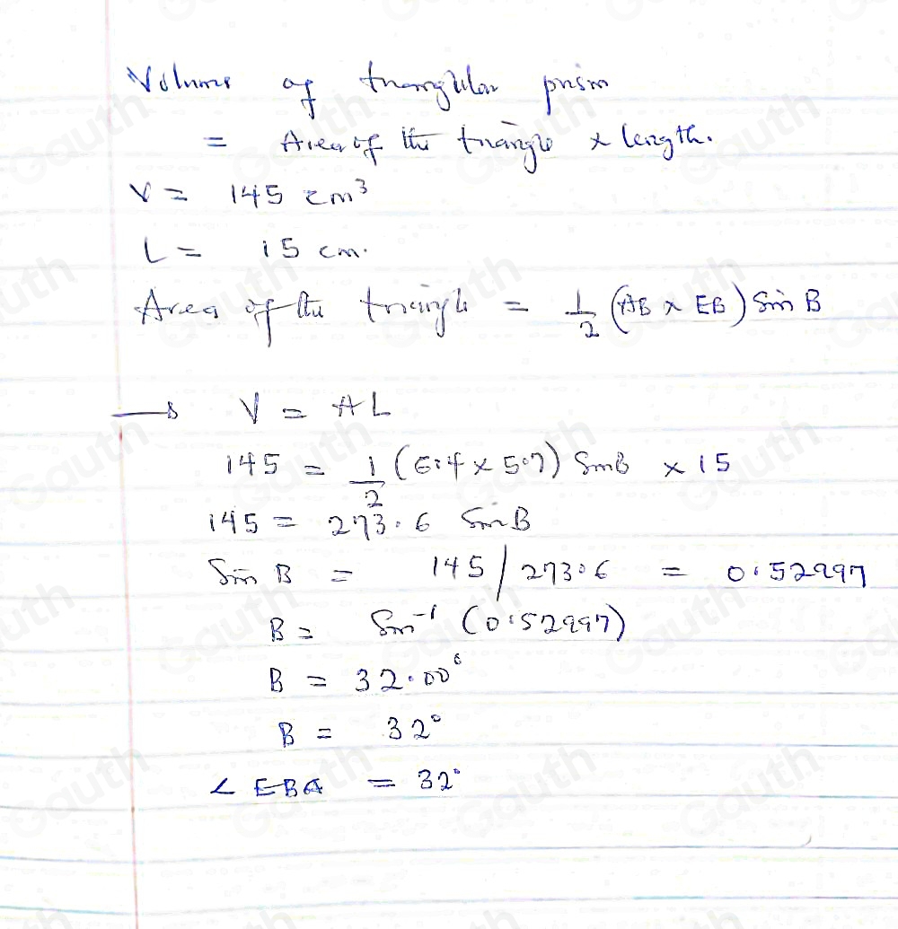 Solved: The diagram shows a solid triangular prism ABCDEF of length ...