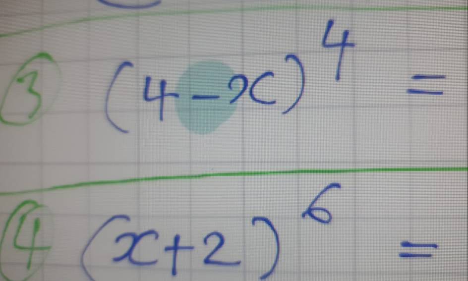 frac 5(4-x)^4=4(x+2)^6=