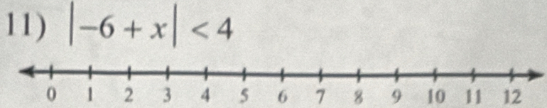 |-6+x|<4</tex>
5 6 7 8 9 11