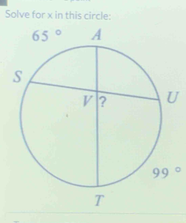 Solve for x in this circle: