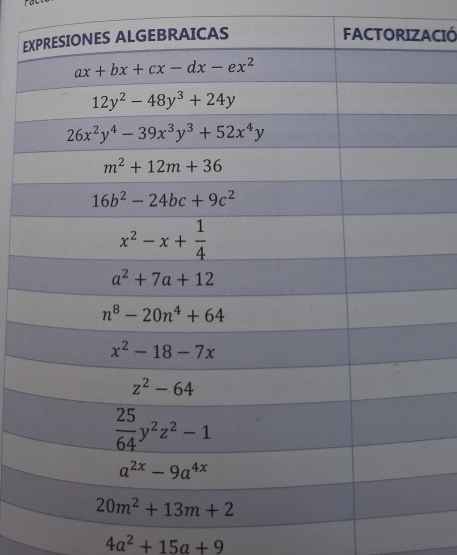 to
E
CIÓ
4a^2+15a+9