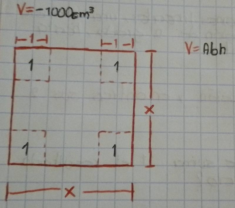 V=-1000cm^3
V=Abh