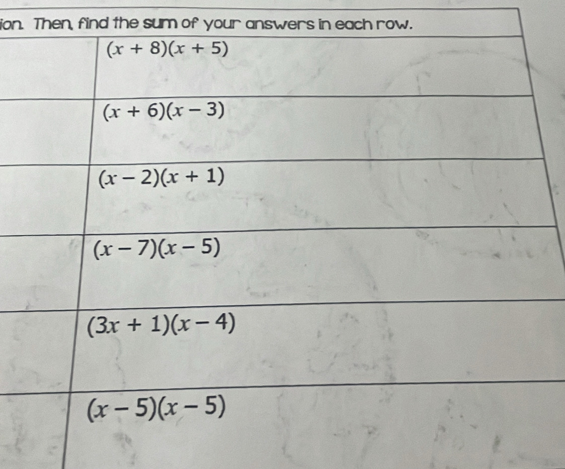 ion. find the sum