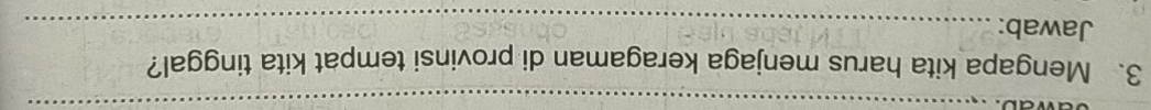 wap._ 
_ 
3. Mengapa kita harus menjaga keragaman di provinsi tempat kita tinggal? 
Jawab:_