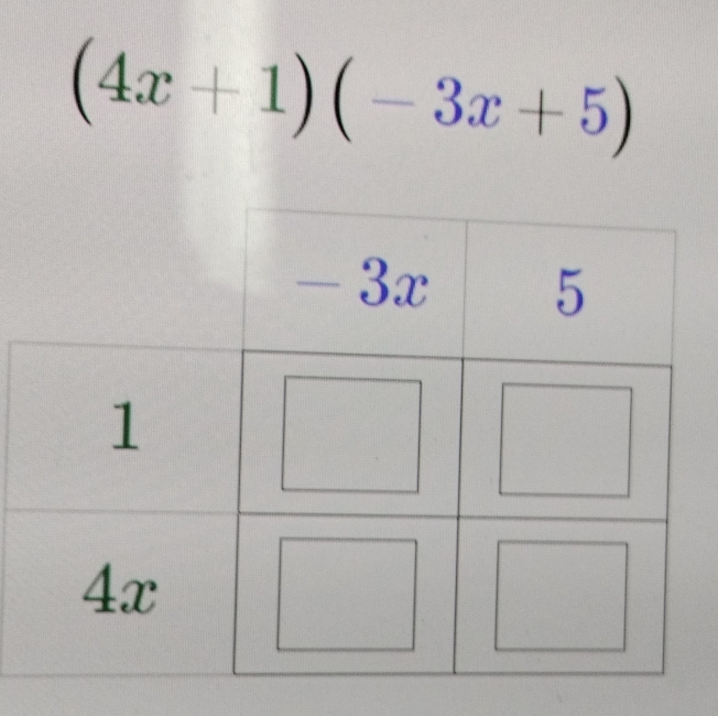 (4x+1)(-3x+5)