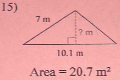 Area=20.7m^2