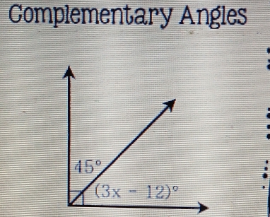 Complementary Angles