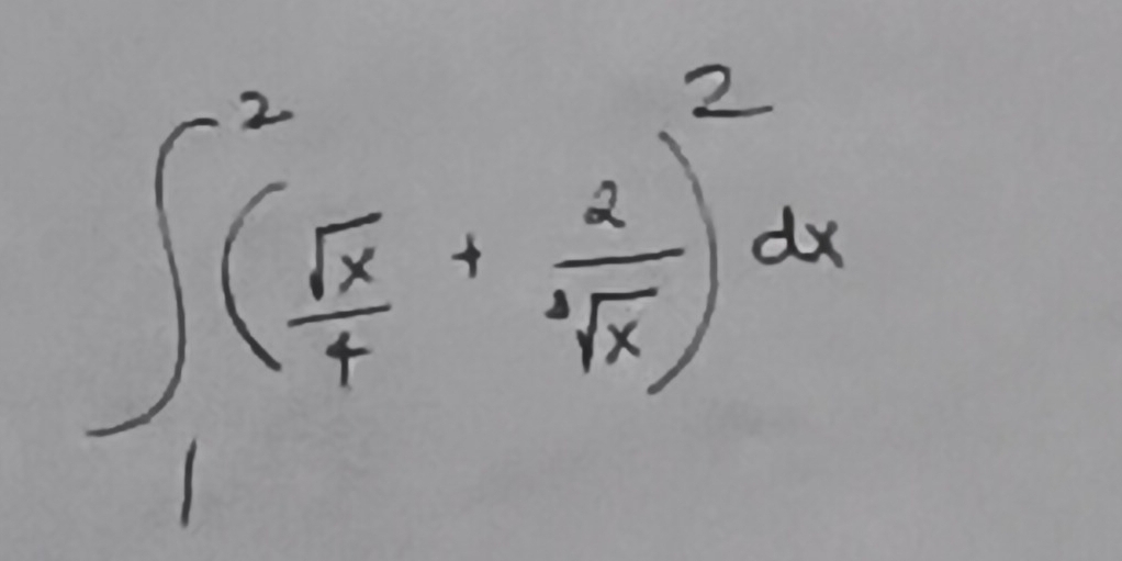 ∈t _1^(2(frac sqrt(x))4+ 2/sqrt[3](x) )^2dx