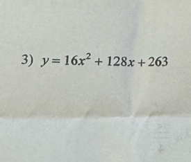 y=16x^2+128x+263