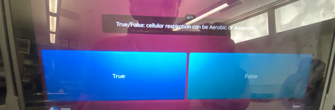 8/t
True/False: cellular respiration can be Aerobic or Anaerobic.
True False