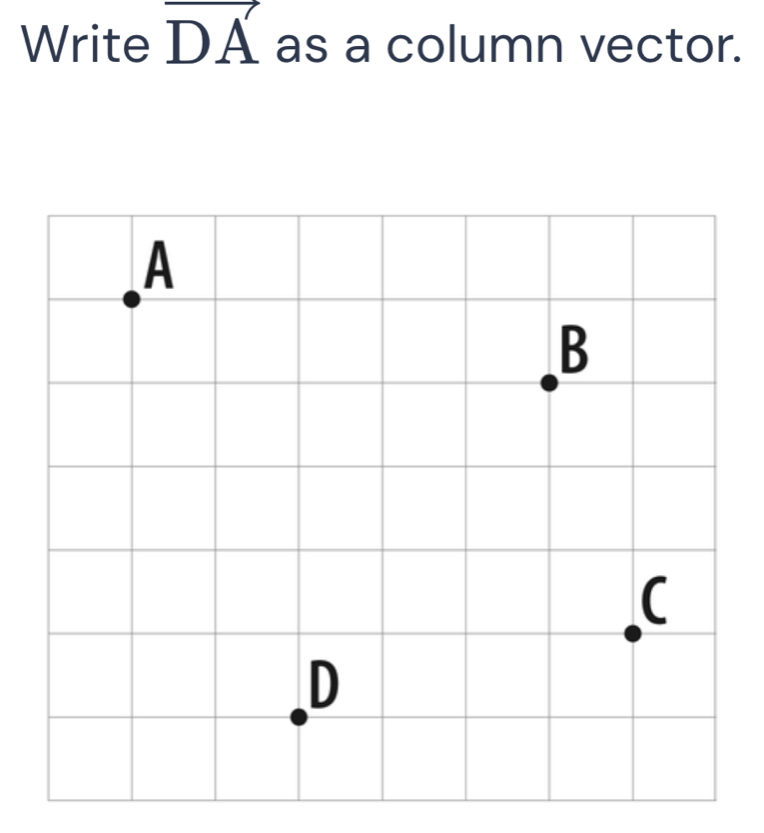 Write ∩ A' as a column vector.