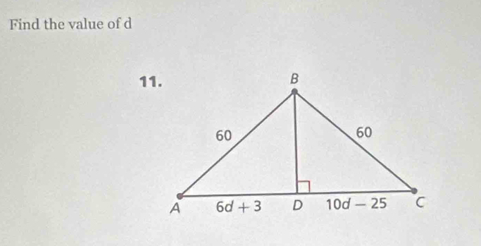 Find the value of d