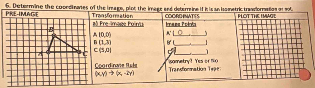 Determine the coordinates