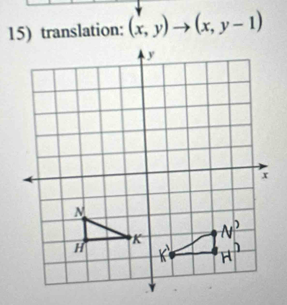 translation: (x,y)to (x,y-1)