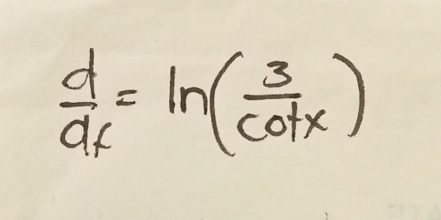  d/dx =ln ( 3/cot x )