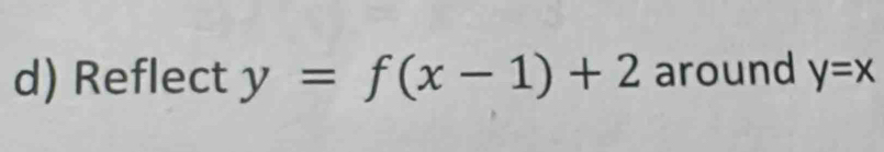 Reflect y=f(x-1)+2 around y=x