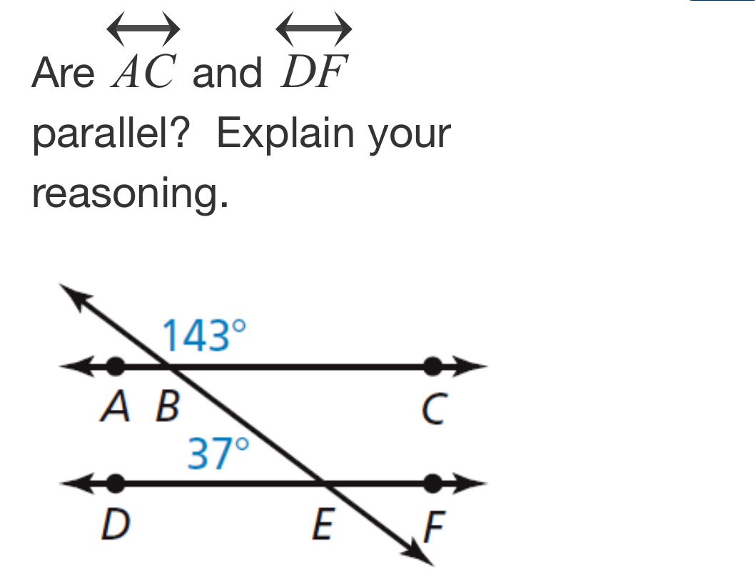 Are AC and vector DF
parallel? Explain your
reasoning.