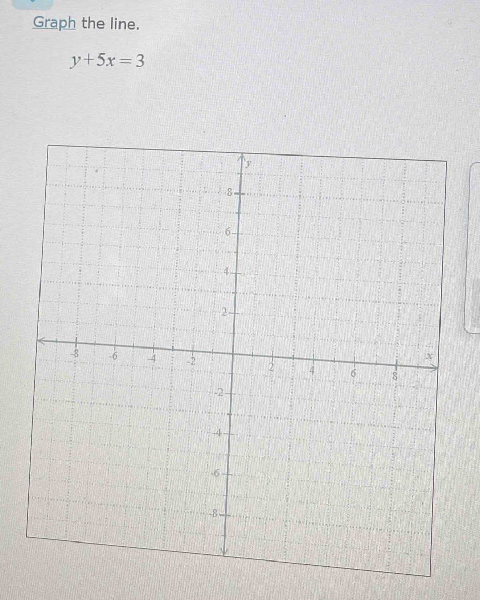 Graph the line.
y+5x=3