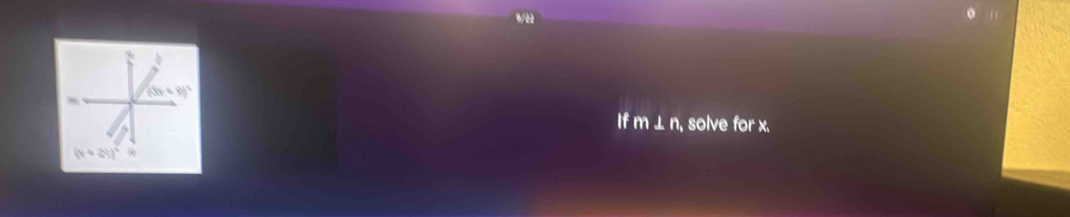 If m⊥ n solve for x.