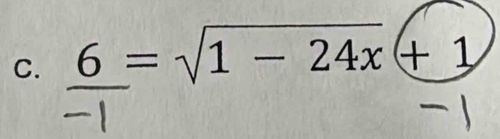 6=sqrt(1-24x)+1