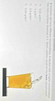 Solutons con have diflerent concentations. A solution with a lagher concentration
has mere pirtcles disssived in a. whah esluton noukd be the least concentrated
0.040m^2
o 1000^2
30840^1
0.08≌ 0=^3